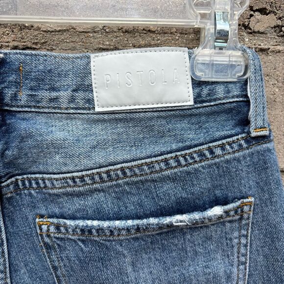 Pistola Charlie Exposed Button Fly Distressed Denim Jeans 26 - Picture 6 of 9